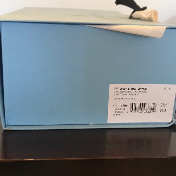 Lanvin Cap Toe Chocolate and Grey Ballerina Flats - Picture 8 of 8